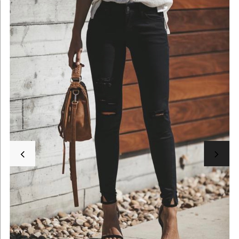 Split ankle black jeans